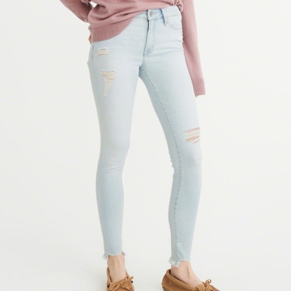 Abercrombie & Fitch Denim - Lightly Distressed Light Wash Abercrombie Jeans